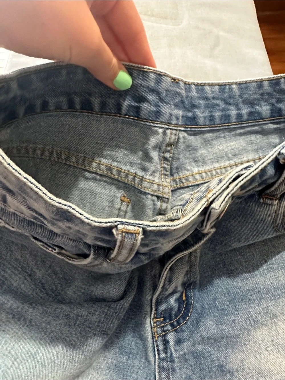 SHEIN Light Blue Distressed Denim Shorts